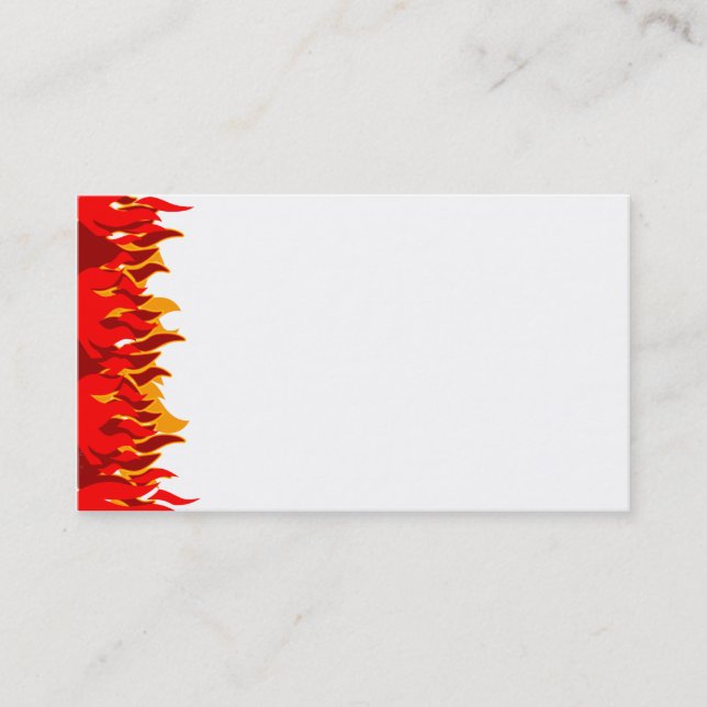 Red Flames Business Card Template (Front)