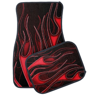 Red Flames Car Floor Mat
