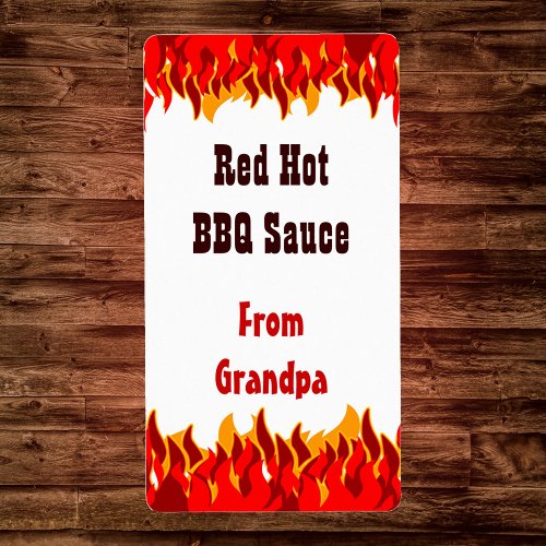 Red Flames Custom Hot Sauce Canning Labels