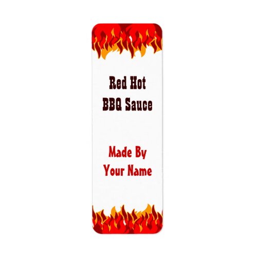 Red Flames Custom Hot Sauce Canning Labels Small