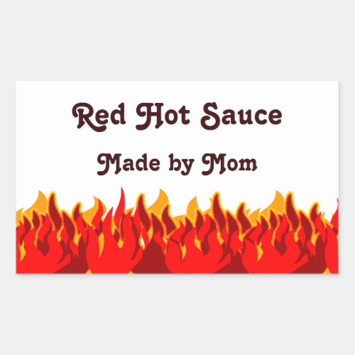 Red Flames Custom Jar or Canning Labels