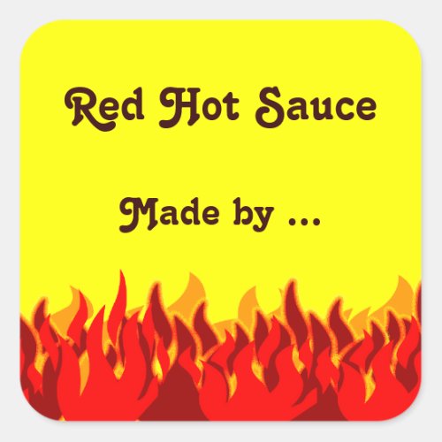 Red Flames Custom Jar or Canning Labels