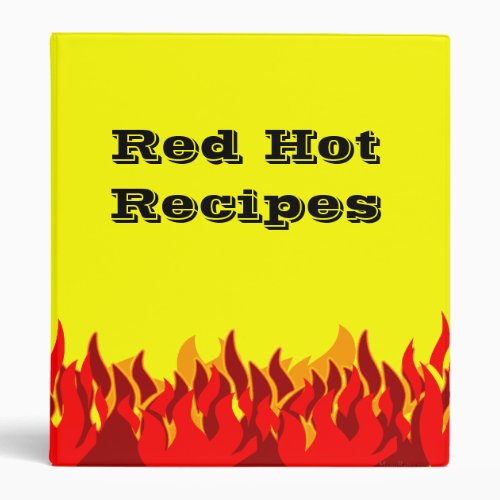Red Flames Custom Recipe Binder