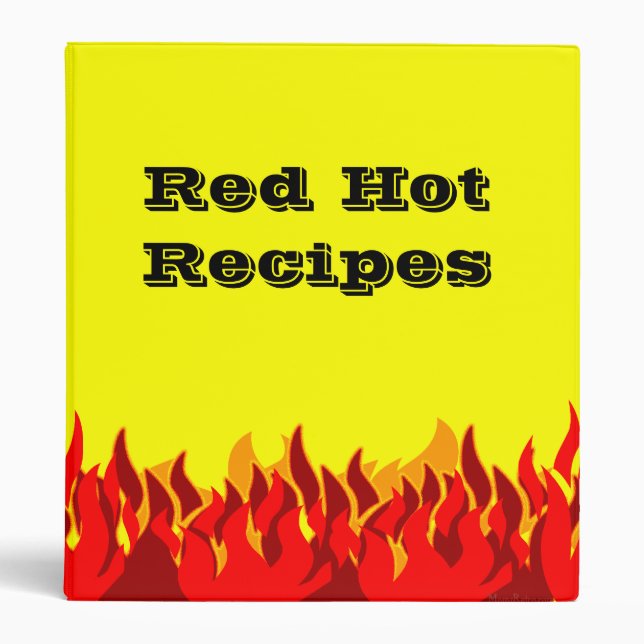 Red Flames Custom Recipe Binder (Front)