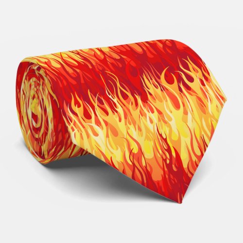 Red Flames Pattern  Hot Rod Neck Tie
