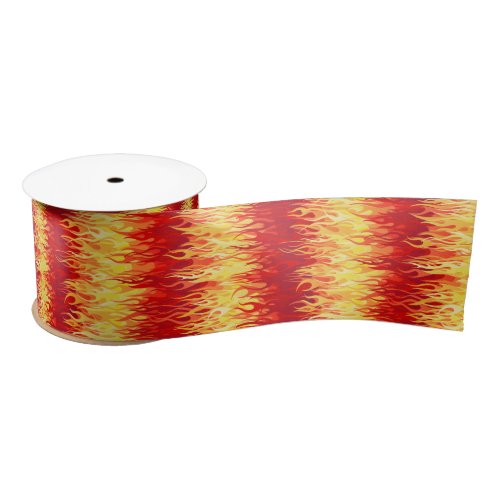 Red Flames Pattern  Hot Rod Satin Ribbon