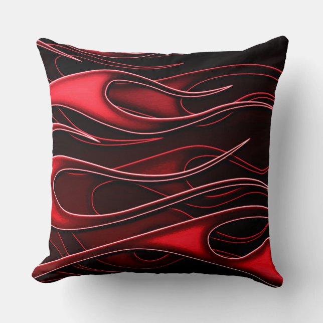 Red Flames Throw Pillow (Front)