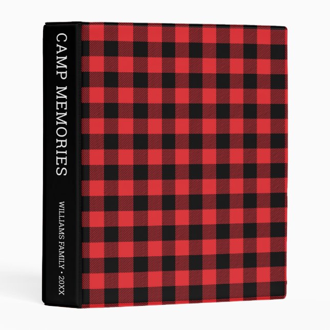 Red Flannel Buffalo Check | Camp Memories Mini Binder (Front/Spine)