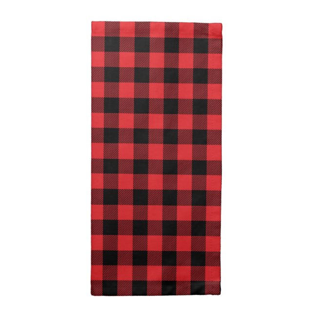 Red Flannel Buffalo Check Pattern Cloth Napkin (Half Fold)
