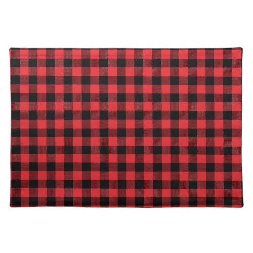 Red Flannel Buffalo Check Pattern Cloth Placemat