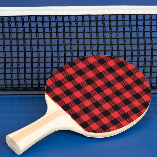 Red Flannel Buffalo Check Pattern Ping Pong Paddle (Insitu)