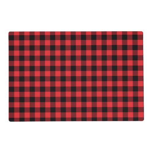 Red Flannel Buffalo Check Pattern Placemat