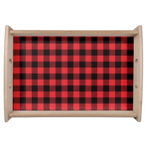 Red Flannel Buffalo Check Pattern Serving Tray