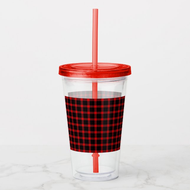 Red flannel Christmas/winter Acrylic Tumbler (Front)
