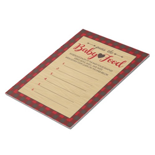 Red Flannel Guess The Baby Food Game Answer Pack Notepad