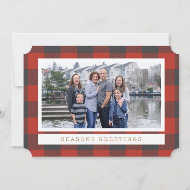 Red Flannel Holiday Photo Card