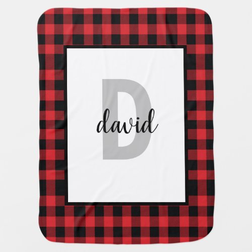 Red Flannel Lumberjack Buffalo Plaid Boy Baby Blanket