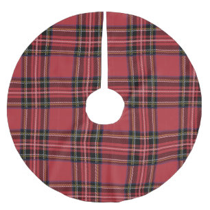 Red Flannel Pattern Brushed Polyester Tree Skirt