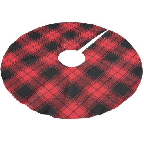 Red Flannel Tartan Pattern Brushed Polyester Tree Skirt