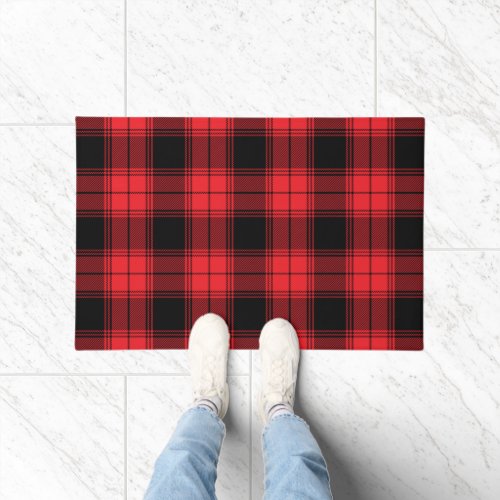 Red Flannel Tartan Pattern Doormat