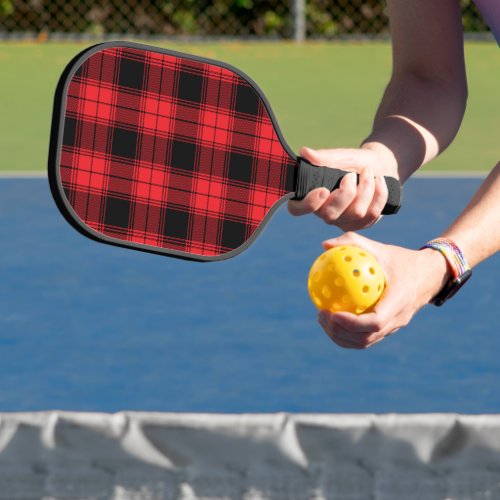 Red Flannel Tartan Pattern Pickleball Paddle