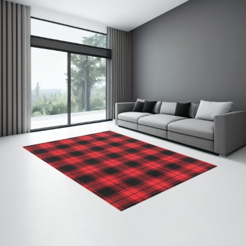 Red Flannel Tartan Pattern Rug