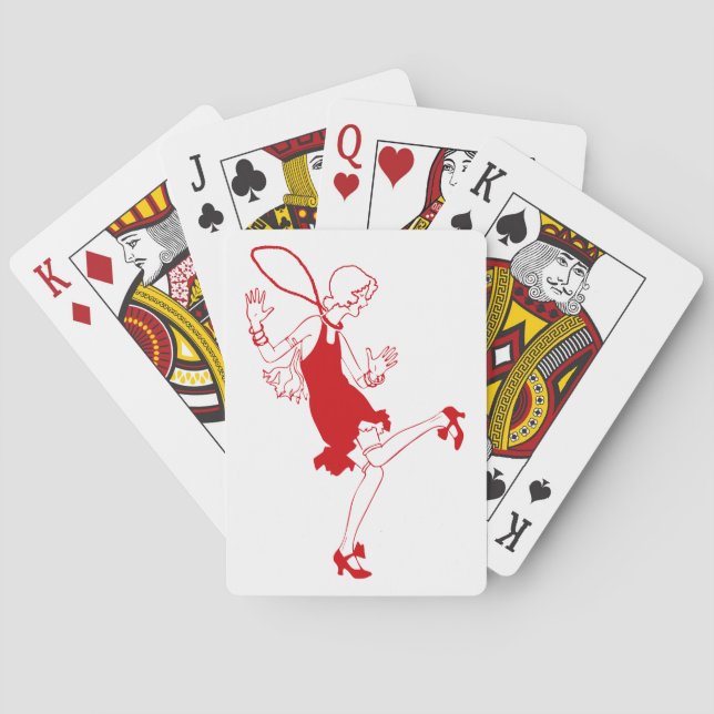 red flapper girl poker cards (Back)