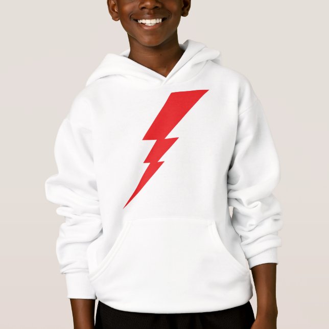 Red Flash Lightning Bolt Hoodie (Front)