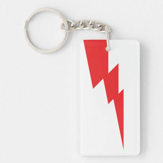 Red Flash Lightning Bolt Keychain (Front)