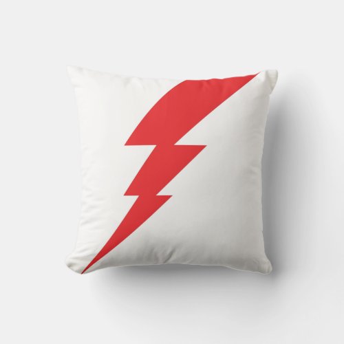 Red Flash Lightning Bolt Throw Pillow