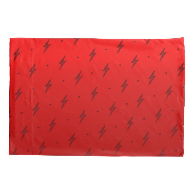 Red Flash Pattern Pillow Case (Back)