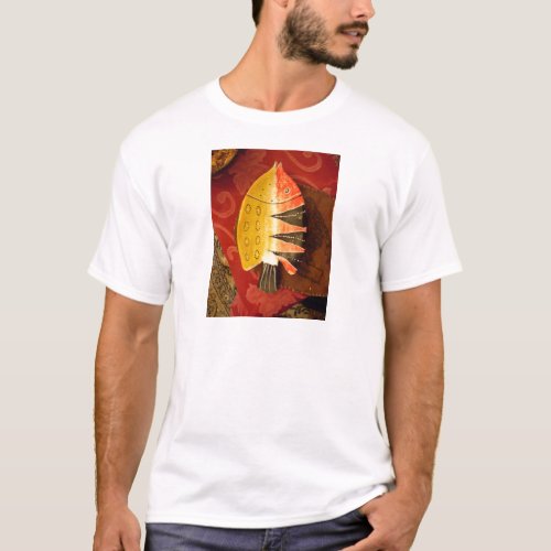 Red flat fish with black yellow and stripes T_Shirt