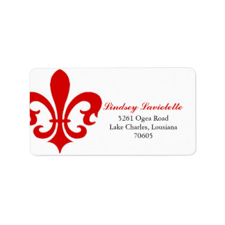 Red Fleur de Lis Label