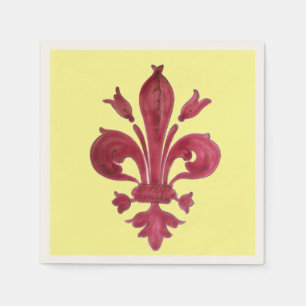 RED FLEUR DE LIS PAPER NAPKINS