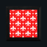 Red Fleur-de-lis Pattern Design  Gift Box<br><div class="desc">Red and White Decorative Classic French Heraldic Royal Symbol Seamless Repeat Pattern Design</div>
