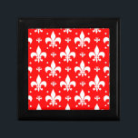 Red Fleur-de-lis Pattern Design  Gift Box<br><div class="desc">Red and White Decorative Classic French Heraldic Royal Symbol Seamless Repeat Pattern Design</div>