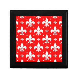 Red Fleur-de-lis Pattern Design  Gift Box