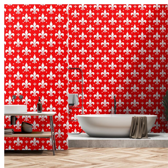 Red Fleur-de-lis Pattern Design  Wallpaper (Creator Uploaded)