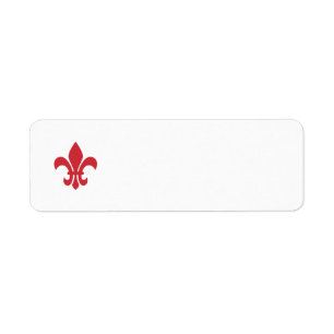 Red Fleur de Lys Blank Label