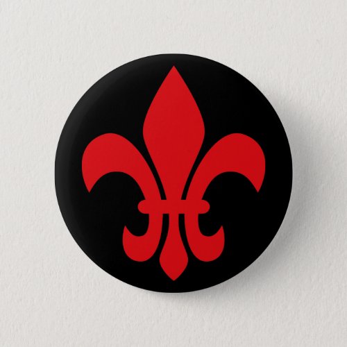 Red Fleur de Lys Pinback Button