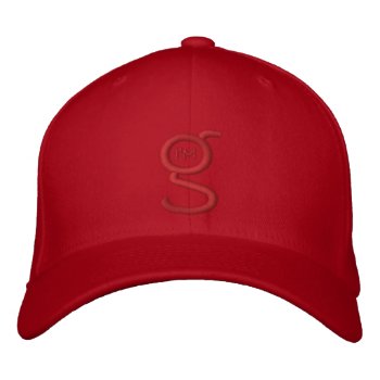 Red Flexfit Cap W Embroidered Logo by ImGEEE at Zazzle