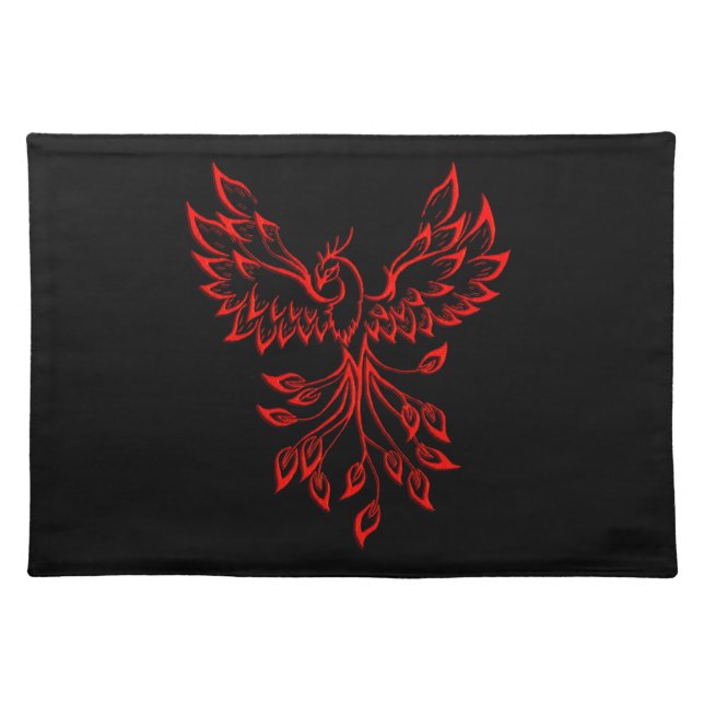 Red Flight of A Phoenix Cloth Placemat (Front)