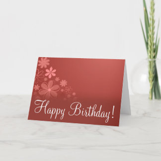 Red Floral "Birthday Card" Card
