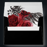Red Floral & Black Feather - Black 2 Envelope<br><div class="desc">Complete your wedding,  graduation,  or party suite with your Red Floral & Black envelopes.  Add your address or order blank and get address labels to complete the look. Made with hand painted rose florals.</div>