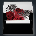 Red Floral & Black Feather - Black 2 Envelope<br><div class="desc">Complete your wedding,  graduation,  or party suite with your Red Floral & Black envelopes.  Add your address or order blank and get address labels to complete the look. Made with hand painted rose florals.</div>