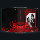 Red Floral Black Goth 2" Wedding Guest Book Album 3 Ring Binder<br><div class="desc">© Sunny Mars Designs - Floral Hibiscus: Red on Chalkboard 2" Wedding Binders - Trendy, stylish, modern, elegant, classy, chic customizable Gothic black chalkboard custom printed customizable formal Gothic wedding guestbook, scrapbook or photo album 2 inch binder with dark red, crimson, burgundy, ruby or maroon swirly tropical hibiscus floral design...</div>
