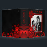 Red Floral Black Goth 2" Wedding Guest Book Album 3 Ring Binder<br><div class="desc">© Sunny Mars Designs - Floral Hibiscus: Red on Chalkboard 2" Wedding Binders - Trendy, stylish, modern, elegant, classy, chic customizable Gothic black chalkboard custom printed customizable formal Gothic wedding guestbook, scrapbook or photo album 2 inch binder with dark red, crimson, burgundy, ruby or maroon swirly tropical hibiscus floral design...</div>