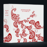 Red Floral Boho Peacock Eastern Chic Asian Wedding Binder<br><div class="desc">Elegant bohemian red peacock design with floral details and a tail made of paisley shapes. A very unique, chic and classy eastern or asian themed wedding design for the modern and stylish couple. Designed by fat*fa*tin. Easy to customize with your own text, photo or image. For custom requests, please contact...</div>