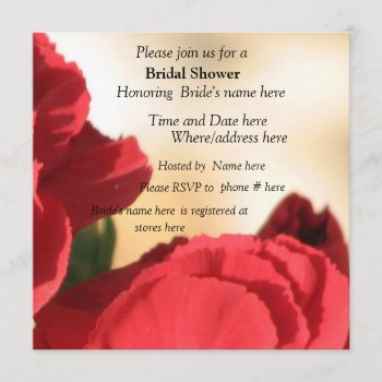 Red Floral Bridal Shower Invitation by PattiJAdkins at Zazzle