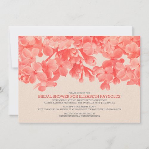 Red Floral Bridal Shower Invitations